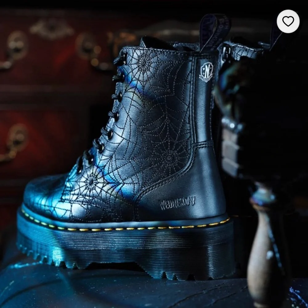 Dr. Martens Black Combat Moto Boots - Picture 2 of 3